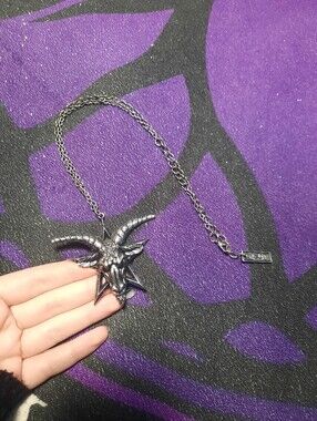Black Goat Head Pendant Necklace